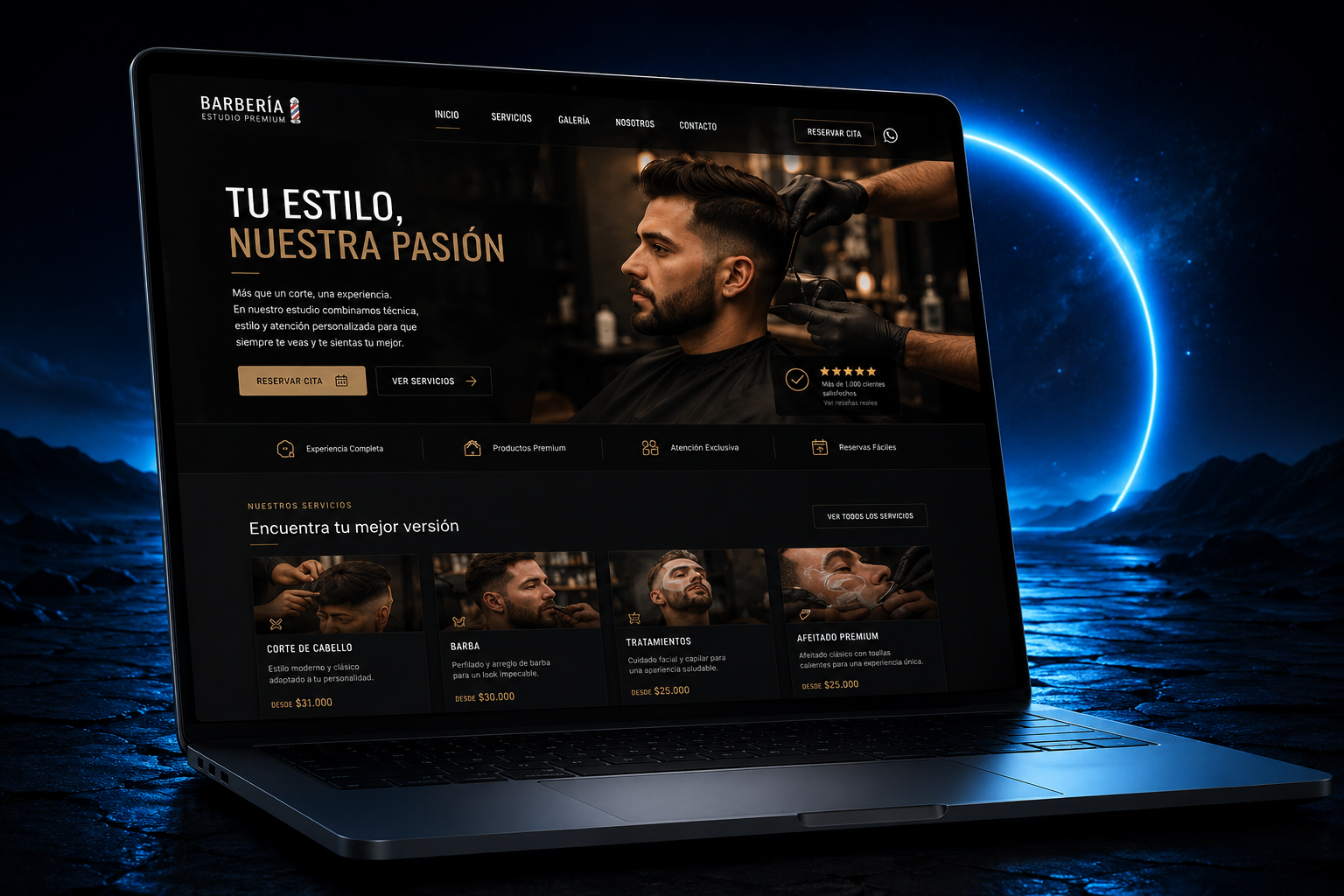 Sitio web para barbería Barber House - sistema de reservas online - Raíz Studio